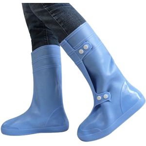 High Tube Rainproof Snowproof Adult Shoe Cover Size: XXL(Blue)