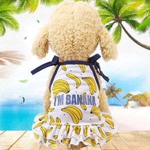 Pet Fruit Print T-Shirt Puppy Dog Cat Cute Fruit Skirt  Size:M(Skirt-Banana)