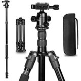 TRIOPO K2508S+B1S Adjustable Portable  Aluminum Aalloy Tripod with Ball Head for SLR Camera (Black)