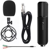 Yanmai Q8 Professional Game Condenser Sound Recording Microphone with Holder  Compatible with PC and Mac for  Live Broadcast Show  KTV  etc.(Black)