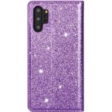 For Samsung Galaxy Note 10 Plus Ultrathin Glitter Magnetic Horizontal Flip Leather Case with Holder & Card Slots(Purple)