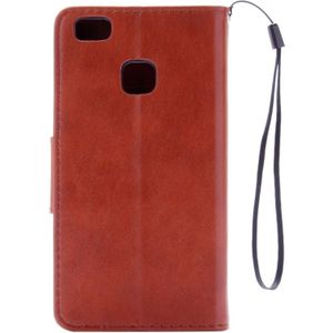 For Huawei  P9 Lite Butterflies Embossing Horizontal Flip Leather Case with Holder & Card Slots & Wallet & Lanyard(Brown)