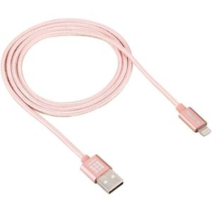HAWEEL 1m Nylon Woven Metal Head 3A 8 Pin to USB 2.0 Sync Data Charging Cable  For iPhone 11 / iPhone XR / iPhone XS MAX / iPhone X & XS / iPhone 8 & 8 Plus / iPhone 7 & 7 Plus / iPhone 6 & 6s & 6 Plus & 6s Plus / iPad(Rose Gold)