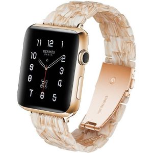 Simple Fashion Resin Watch Strap for Apple Watch Series 5 & 4 40mm & Series 3 & 2 & 1 38mm(Silk White)