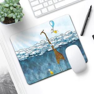 6 PCS Non-Slip Mouse Pad Thick Rubber Mouse Pad  Size: 21 X 26cm(Giraffe)