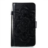 For OPPO Find X3 / Find X3 Pro Mandala Embossing Pattern Horizontal Flip PU Leather Case with Holder & Card Slots & Wallet & Lanyard(Black)
