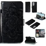 For OPPO Find X3 / Find X3 Pro Mandala Embossing Pattern Horizontal Flip PU Leather Case with Holder & Card Slots & Wallet & Lanyard(Black)