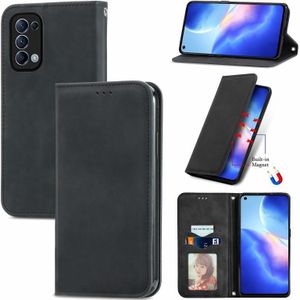 For OPPO Reno 5 5G /Find X3 Lite Retro Skin Feel Business Magnetic Horizontal Flip Leather Case With Holder & Card Slots & Wallet & Photo Frame(Black)