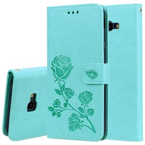 Rose Embossed Horizontal Flip PU Leather Case for Samsung Galaxy J4 Plus  with Holder & Card Slots & Wallet (Green)