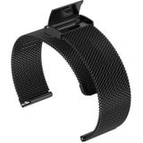 18mm Metal Mesh Wrist Strap Watch Band for Fossil Female Sport / Charter HR / Gen 4 Q Venture HR(Black)