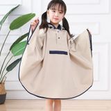 Boys And Girls Raincoat Kindergarten Baby Three-dimensional Poncho With Schoolbag Seat  Size: M(Beige)