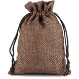 50 PCS Multi size Linen Jute Drawstring Gift Bags Sacks Wedding Birthday Party Favors Drawstring Gift Bags  Size:13x18cm(Coffee)