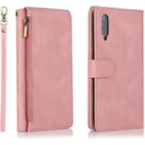 For Samsung Galaxy A70 Skin-feel Crazy Horse Texture Zipper Wallet Bag Horizontal Flip Leather Case with Holder & Card Slots & Wallet & Lanyard(Rose Gold)