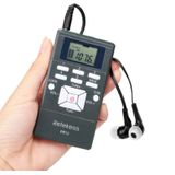 Retekess PR13 Portable FM Radio with Lanyard & Earphone(Black)