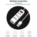 4 Ports USB HUB 2.0 USB Splitter Adapter with Switch(White)