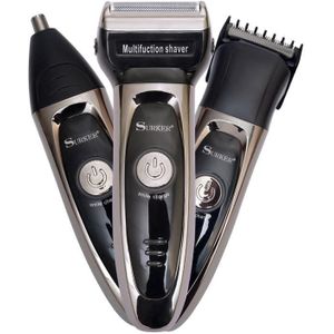Surker SK-2300 Men 3-in-1 Electric Shaver/Hair Clipper/Nose Hair Clipper Portable Grooming Kit( Black)