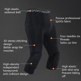 High Elastic Lycra Honeycomb Crash Pants Men Basketball Fitness Seven-tenths Sweatpants  Specification: XXL(White)