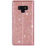 For Samsung Galaxy Note 9 Ultrathin Glitter Magnetic Horizontal Flip Leather Case with Holder & Card Slots(Rose Gold)