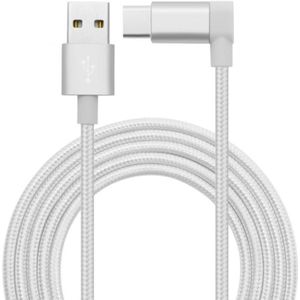 1.2m 2A 90 Copper Wires Woven Elbow USB-C / Type-C 3.1 to USB 2.0 Data / Charger Cable  For Galaxy S8 & S8 + / LG G6 / Huawei P10 & P10 Plus / Xiaomi Mi6 & Max 2 and other Smartphones(White)