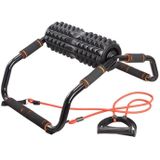 3 In 1 Indoor Multifunctional Yoga Foam Roller + Push-Up Holder + Pull Rope Fitness Equipment Set(Black)