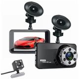 T638+ Car DVR USB Hidden Dual-lens Driving Recorder HD Reversing Video Monitor