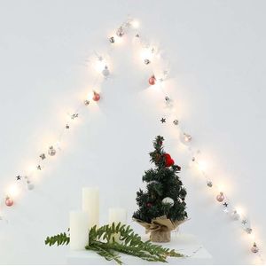 2m 20LEDs Christmas String Lights Christmas Bells Ball Decoration Lamp  Style: Pink  Bell