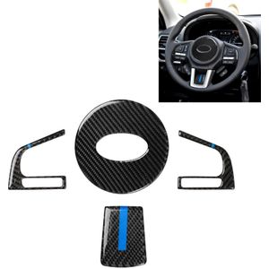 4 in 1 Car Carbon Fiber Blue Steering Wheel Button Decorative Sticker for Subaru Forester 2016-2018  Left and Right Drive Universal