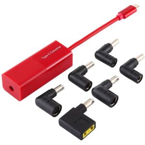 Laptop Power Adapter 65W USB-C / Type-C Converter to 6 in 1 Power Adapter (Red)