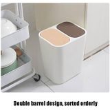 Dry And Wet Classification Press Trash Can Household Kitchen Paper Basket(Gray)