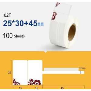 2 PCS Jewelry Tag Price Label Thermal Adhesive Label Paper for NIIMBOT B11 / B3S  Size: 02T Auspicious Cloud Red 100 Sheets