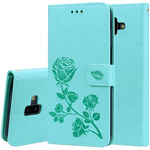 Rose Embossed Horizontal Flip PU Leather Case for Samsung Galaxy J6 Plus  with Holder & Card Slots & Wallet (Green)