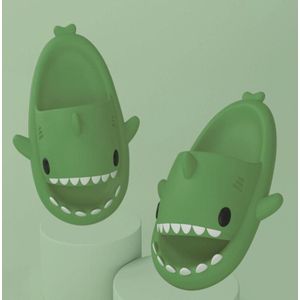 Shark Summer Couple Slippers Room EVA Cute Cartoon Sandals  Size: 44/45(Dark Green)