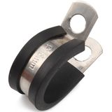 10 PCS Car Rubber Cushion Pipe Clamps Stainless Steel Clamps  Size: 3/8 inch (10mm)