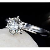 925 Sterling Silver Woman CZ Crystal Wedding Engagement Finger Rings Super Shinning Cubic Zirconia Fine Jewelry  Ring Size:9