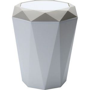 Living Room Desktop Mini Trash Can Diamond Shake Lid Trash Can  Size:L 28.6x25cm(Apricot)