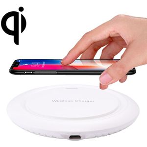 Q18 Fast Charging Qi Wireless Charger Station with Indicator Light  For iPhone  Galaxy  Huawei  Xiaomi  LG  HTC and Other QI Standard Smart Phones (White)