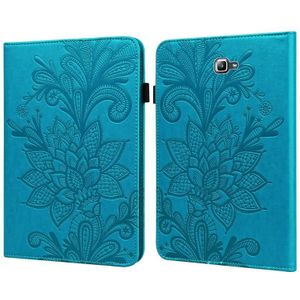 For Samsung Galaxy Tab A A6 10.1 inch 2016 Lace Flower Embossing Pattern Horizontal Flip Leather Case with Holder & Card Slots & Wallet & Photo Frame(Blue)