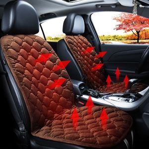 Car 12V Front Seat Heater Cushion Warmer Cover Winter Heated Warm  Double Seat (Coffee)