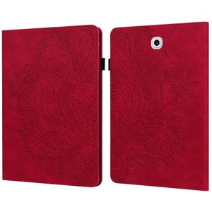 For Samsung Galaxy Tab S2 9.7 T815 Peacock Embossed Pattern TPU + PU Horizontal Flip Leather Case with Holder & Card Slots & Wallet(Red)