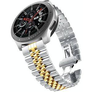 20mm Voor Huawei Watch GT 2 42mm Vijf kralen Stalen vervangende band Horlogeband (ZilverGoud)