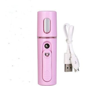 Facial Steamer Nano Steamer Handy  Face Moisture Sprayer Rechargeable Mini USB Charging Automatic Alcohol Sprayer(Light purple)