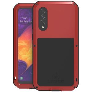 For Galaxy A50 LOVE MEI Metal Shockproof Waterproof Dustproof Protective Case(Red)