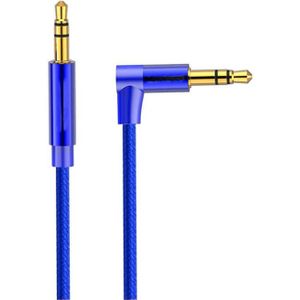 AV01 3.5mm Male to Male Elbow Audio Cable  Length: 50cm(Blue)