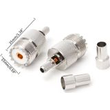10 Sets UHF Female Jack Crimped RF Connector Coaxial Adapter