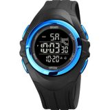 SKMEI 1790 Triplicate Round LED Dual Time Digital Display Luminous Electronic Watch for Men(Blue Black)