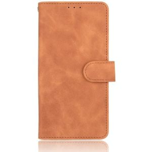 For iPod Touch 6 & 5 Solid Color Skin Feel Magnetic Buckle Horizontal Flip Calf Texture PU Leather Case with Holder & Card Slots & Wallet(Brown)