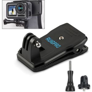 RUIGPRO 360 Degree Rotation Backpack Rec-Mounts Clip Clamp Mount with Screw for GoPro HERO9 Black / HERO8 Black /7 /6 /5 /5 Session /4 Session /4 /3+ /3 /2 /1  DJI Osmo Action  Xiaoyi and Other Action Cameras(Black)