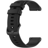 For Garmin Vivoactive 4S Small Plaid Silicone Strap(Black)