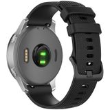 For Garmin Vivoactive 4S Small Plaid Silicone Strap(Black)