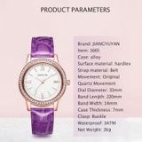 1665JIAYUYAN Fashion  Women Quartz Wrist Watch with PU Leather band and alloy watch case (Purple)